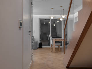 zdjęcia z realizacji projektu domu w Zabierzowie, Katarzyna Wnęk Katarzyna Wnęk Modern corridor, hallway & stairs