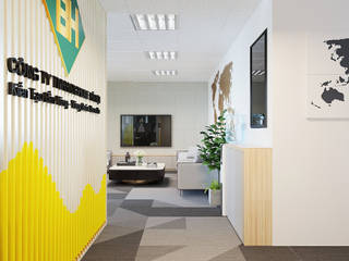 Bighome real estate office_office interior design, Anviethouse Anviethouse Commercial spaces Engineered Wood Transparent