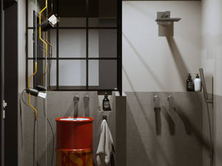 Casa de banho industrial, Letícia Gurgel design de interiores Letícia Gurgel design de interiores Industriale Badezimmer