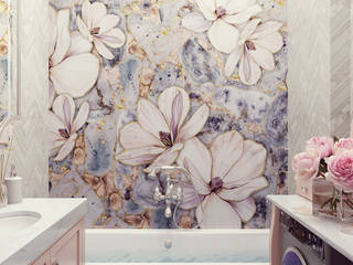 "Морозная роза" в ЖК Береговой, IvE-Interior IvE-Interior Ванная комната в эклектичном стиле Белый