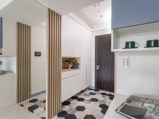 新北市住宅設計, 漢品室內設計 漢品室內設計 斯堪的納維亞風格的走廊，走廊和樓梯