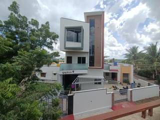 Semi-Luxury House in Compact Space @ Vijayapura, Cfolios Design And Construction Solutions Pvt Ltd Cfolios Design And Construction Solutions Pvt Ltd