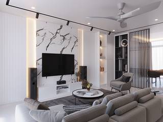 Rafflesia Bandar Damansara Perdana, Interior+ Design Interior+ Design Ruang Keluarga Modern