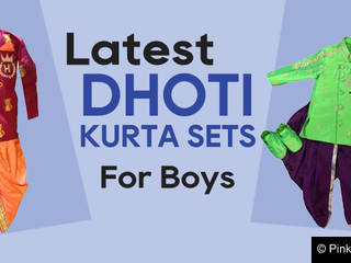 Latest Kids Boys Dhoti Kurta Set Designs, Pink Blue India Pink Blue India