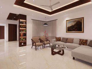 Savitri Residence (Interior), Ravi Prakash Architect Ravi Prakash Architect 客廳