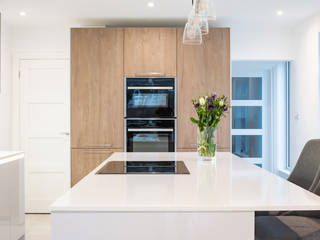 Bauformat Pamplona in high Gloss Moonlight Grey and London Toffee, Zara Kitchen Design Zara Kitchen Design Ankastre mutfaklar