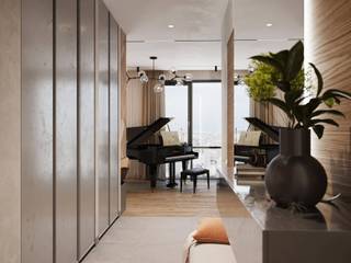 Дизайн и ремонт квартиры в ЖК «Фили Сити» — Застывшая музыка, Вира-АртСтрой Вира-АртСтрой Modern corridor, hallway & stairs