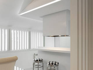 Una Cocina y Habitación estilo Escandinavo , tendenza - diseño de interiores tendenza - diseño de interiores مطبخ ذو قطع مدمجة رخام