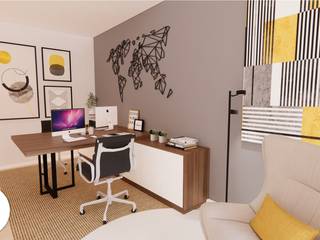 Projeto - Design de Interiores - Escritório CL, Areabranca Areabranca Modern Study Room and Home Office