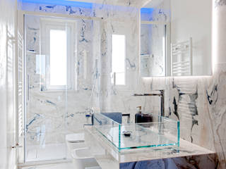 Infinity Project , Luca Bucciantini Architettura d’ interni Luca Bucciantini Architettura d’ interni Phòng tắm phong cách hiện đại Gạch ốp lát Blue