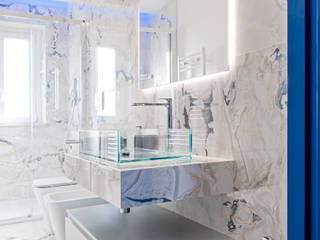 Infinity Project , Luca Bucciantini Architettura d’ interni Luca Bucciantini Architettura d’ interni Moderne Badezimmer Marmor Blau