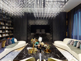 Luxury & Modernity @ Jalan Melor Singapore Carpentry Interior Design Pte Ltd Modern living room Tiles Black
