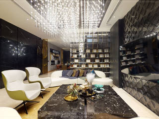 Luxury & Modernity @ Jalan Melor, Singapore Carpentry Interior Design Pte Ltd Singapore Carpentry Interior Design Pte Ltd Modern Living Room Marble Black