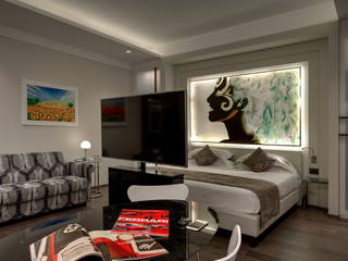 il rosso e il nero - luxury apartm, studio lenzi e associati studio lenzi e associati Modern Bedroom
