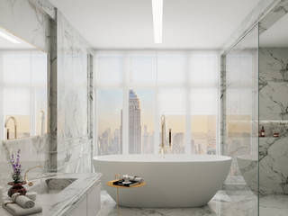 Sala de Banho Suíte Master em New York, Studio Décor & Co. Studio Décor & Co. Classic style bathroom Marble