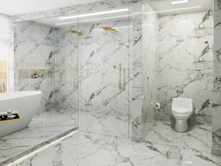 Sala de Banho Suíte Master em New York, Studio Décor & Co. Studio Décor & Co. Classic style bathroom Marble