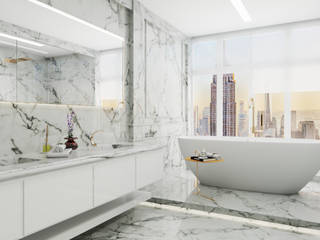 Sala de Banho Suíte Master em New York, Studio Décor & Co. Studio Décor & Co. Classic style bathroom Marble