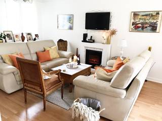 Salon vieux cottage , Eli_design Eli_design Rustic style living room Solid Wood Orange