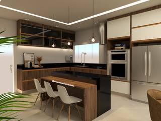 Projeto residencial, Amanda Escher Designer de Interiores Amanda Escher Designer de Interiores 現代廚房設計點子、靈感&圖片