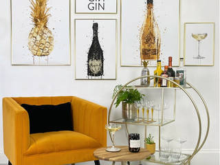 Living Room Wall Art Ideas - Gold Bar with Black and Gold Artwork We Love Prints Other spaces Pictures & paintings