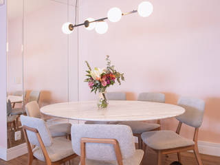 Apartamento gatificado #CantodoLasanha, Design em Todo Canto Design em Todo Canto Salas de jantar escandinavas Quartzo