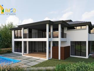 Residential Exterior Renderings for Single Family Home project St. Petersburg Florida, JMSD Consultant - 3D Architectural Visualization Studio JMSD Consultant - 3D Architectural Visualization Studio Bungalows Engineered Wood Brown