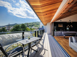 絶景テラスの家, 株式会社seki.design 株式会社seki.design Salones modernos