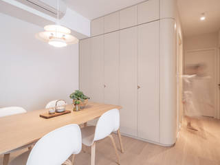 NK's RESIDENCE, arctitudesign arctitudesign Scandinavian style dining room Wood Beige