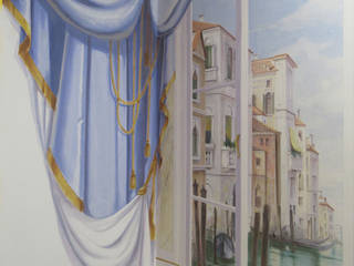 Veduta di Venezia, erica de rosa, dipinti, affreschi, trompe l'oeil, decorazioni - Venezia erica de rosa, dipinti, affreschi, trompe l'oeil, decorazioni - Venezia Стены и пол в классическом стиле