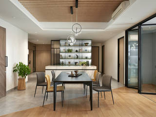 MP17 Apartment, BAMA BAMA Phòng ăn phong cách hiện đại Gỗ thiết kế Grey