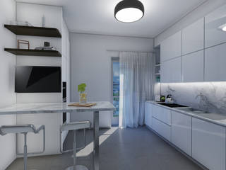 Progetto residenziale | Mq. 120 | Roma | Quartiere Talenti – 2019 | Renderings, ar architetto roma ar architetto roma Modern Kitchen