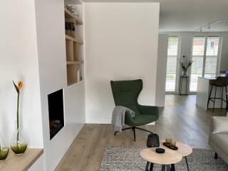 Stap mee in deze ruime, lichte en Scandinavische woning!, Lifs Interior Design Lifs Interior Design Salones escandinavos Textil Ámbar/Dorado