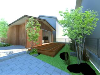 東大阪、平屋の家, triowood architect office triowood architect office Casas de madera