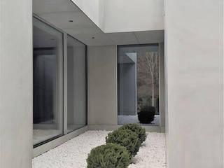 Elewacja płyty betonowe grubości 5 mm, Artis Visio Artis Visio 一戸建て住宅 コンクリート 灰色