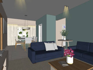 Sala de Estar e Jantar Francineide, Janela Arquitetura Janela Arquitetura Living roomSofas & armchairs