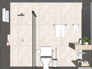 Banheiro Social Francineide, Janela Arquitetura Janela Arquitetura 現代浴室設計點子、靈感&圖片