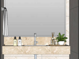Banheiro Social Francineide, Janela Arquitetura Janela Arquitetura Ванная комната в стиле модерн