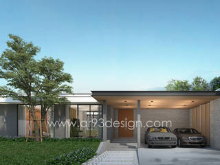 แบบบ้านสไตล์โมเดิร์น ชั้นเดียว 3 ห้องนอน, AR93 Design AR93 Design