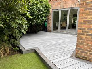 Curved Trex decking, Browns Landscape and Decking Ltd Browns Landscape and Decking Ltd Jardines de estilo moderno