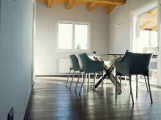 Progetto con pavimento in legno biocompatibile, Braga srl Braga srl Salones modernos