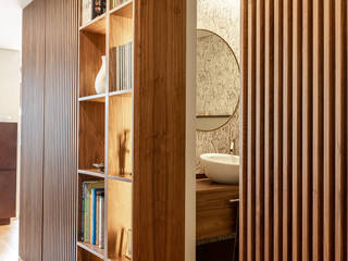 Apartamento Canela - SHI Studio Interior Design, ShiStudio Interior Design ShiStudio Interior Design Living roomShelves