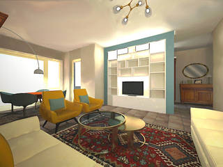 Tra antico e moderno: la ristrutturazione di un appartamento a Novara, Angela Archinà Progettazione & Interior Design Angela Archinà Progettazione & Interior Design Living room
