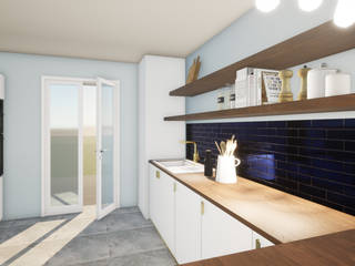 Création d'une cuisine ouverte sur salon , Studio d'intérieurs Giberot Studio d'intérieurs Giberot Cucinino Legno Effetto legno