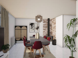 Proposition d'aménagement de salon , Studio d'intérieurs Giberot Studio d'intérieurs Giberot Country style living room MDF Beige