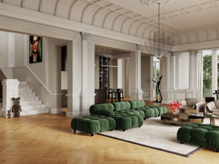 Villa Hamburg, OBLIK3D OBLIK3D Klassische Wohnzimmer