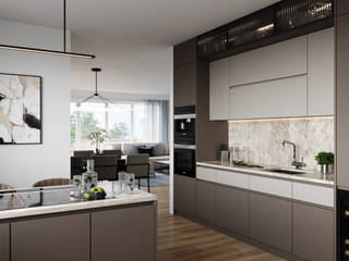 Apartment Design Concept, OBLIK3D OBLIK3D Klassische Küchen