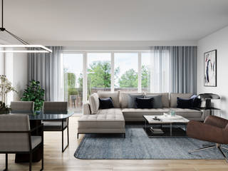 Apartment Design Concept, OBLIK3D OBLIK3D Klassische Wohnzimmer