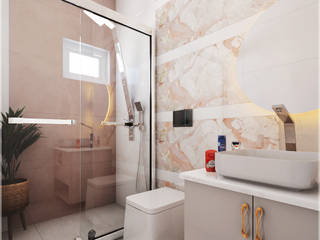 The best design of Bedroom & Bath area..., Monnaie Interiors Pvt Ltd Monnaie Interiors Pvt Ltd Modern bathroom Granite