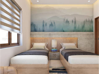Best & attractive design of Bedroom & Bath area..., Monnaie Interiors Pvt Ltd Monnaie Interiors Pvt Ltd Kamar Tidur Modern Kayu Wood effect