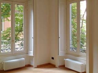 Immerso nel Verde: 85 mq di pura bellezza, PAZdesign PAZdesign Modern living room Wood Beige